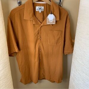 NEW NWT Free Planet Classic comfort button down men’s shirt large